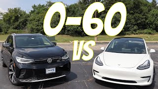 Volkswagen ID4 vs Tesla Model 3 [upl. by Anilos]