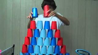 MINUTE TO WIN IT Sport Stacking  Stack Attack In 1081 Seconds [upl. by Ardnait]