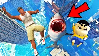 SHINCHAN AND FRANKLIN TRIED THE IMPOSSIBLE MEGALODON SHARK CHALLENGE GTA 5 [upl. by Buchalter]