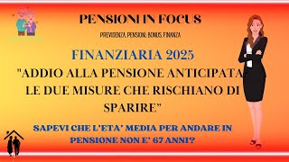 Pensioni in Pericolo Le Due Misure che Stanno per Sparire per Sempre [upl. by Akcinat229]