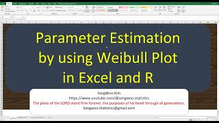 290 Parameter Estimation by using Weibull Plot in Excel and R [upl. by Ellekim]