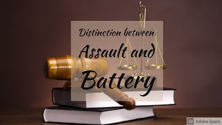 Distinction between Assault and Battery  Tort Law  Easy way  in Hindi [upl. by Esserac]