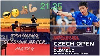 Harimoto Tomokazu 🏓 Training AFTER his win against Samsonov Cz Op 24082018private video HD [upl. by Murray]