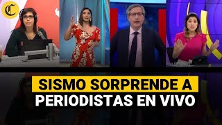 PERÚ SISMO de 56 asusta a periodistas durante noticiero en vivo [upl. by Alberic]