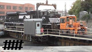 NS at The Juniata Locomotive Shops Turntable in Altoona PA [upl. by Nuahsal]