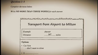 Transport from Airport to Milton ielts listening [upl. by Glenna]