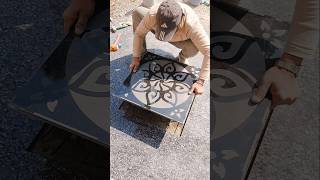 how to make😱marble rangoli🔥 design‼️ Italian marble manufacturing process shorts construction [upl. by Lyrak]