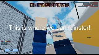 Banning People In Roblox Arsenal with hacks  Banning Rainster Script is patched [upl. by Eneleahcim]