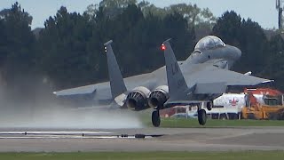 USAF F15 Low Powered Takeoff at RAF Lakenheath [upl. by Camus]