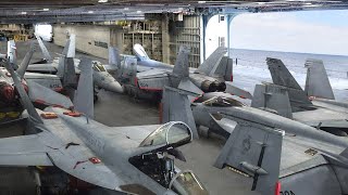 A day in life of an Aircraft Carrier Hangar in Middle of the Ocean [upl. by Llorrac]