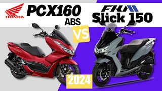 Honda PCX 160 vs FKM Slick 150  Side by Side Comparison  Specs amp Price  2024 [upl. by Patty]