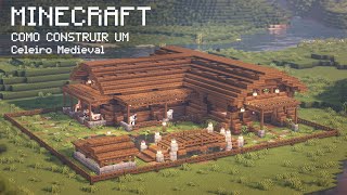 Minecraft  Como Construir Um Celeiro [upl. by Ellennahs]