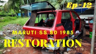 RESTORATION MARUTI SS80 1985 IN MALAYALAM  EP 12 ABANDONED CAR 36 YEARS OLD BODYWORK COLD START [upl. by Leynad]