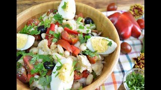 ENSALADA DE JUDIAS BLANCAS CON BACALAO [upl. by Leafar624]