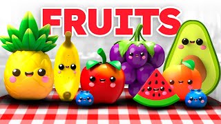 Fruits and Vegetables Names by Baby Fruit Dancing  Sensory Video and Audio [upl. by Anotyal]