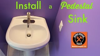 How to Install a Pedestal Sink and Faucet  by Home Repair Tutor [upl. by Nosral]