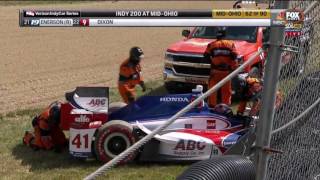 Verizon IndyCar Series 2016 Honda Indy 200 Jack Hawksworth Hard Crash [upl. by Tnairb]