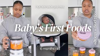 BABYS FIRST FOODS  Homemade Purees  Food Prep amp Storage  First Reaction  Lifewithkattxo [upl. by Yenruoj]