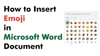 How to Insert Emoji  Emojis in Microsoft Word Document [upl. by Palecek]