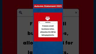 Autumn Statement 2023 Key Highlights autumnstatement jeremyhunt taxcuts ukeconomy [upl. by Travax941]