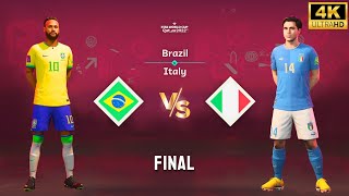 FIFA 23  Brazil vs Italy  Ft Neymar Chiesa  FIFA World Cup Final Match 4K60 [upl. by Vod]