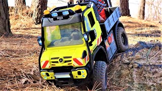 Benz Unimog U530 Dickie Toys  MST CFX Chassis Forest Rock Crawling ASMR [upl. by Mailiw]