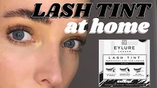 HOW TO TINT YOUR LASHES AT HOME SAFELY  DIY Eylure DyeLash Eyelash Tint Easy Tutorial [upl. by Jorry984]