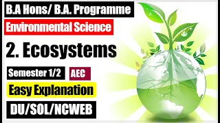 Environmental Science EVS Unit 2 Ecosystems Components Types Nutrient cycles AEC semester 12 SOL [upl. by Ayle]