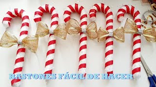 CÓMO HACER BASTONES NAVIDEÑOS FÁCIL  DIY  DECORACIÓN NAVIDEÑA  PARA NAVIDAD [upl. by Meit]