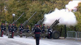 WATCH Moments from the 21gun salute  2023 Remembrance Day in Ottawa [upl. by Malkah398]