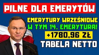 🔴PILNE DLA EMERYTÓW Wrześniowa emerytura w tym 14 emerytura Oficjalne wyliczenie ZUS  tabela [upl. by Rurik299]