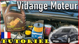 🇲🇫 Renault Clio 5  Vidange huile moteur et changement filtre  TCe 100  Tutoriel [upl. by Leber185]