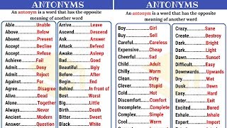 120 Common Opposites in English from AZ  Antonyms List Part I [upl. by Yonina]