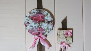 Clock from Canvas Decoupage with Fabric tutorial [upl. by Manno]