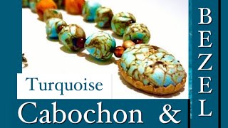 TURQUOISE CABOCHON amp BEZEL SETTING POLYMER CLAY TUTORIAL 93 [upl. by Mickelson]