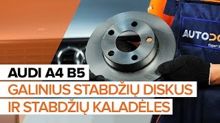 Kaip pakeisti galiniai stabdžių diskai ir galinių stabdžių kaladėlės AUDI A4 B5 PAMOKA [upl. by Carpenter]