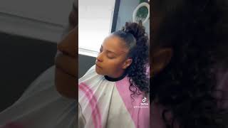 Half Up Half Down Quick Weave  Pink Curly Hair Install Tutorial [upl. by Noissap]