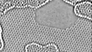 Carbon atoms moving at the edge of a hole in graphene [upl. by Tereb]