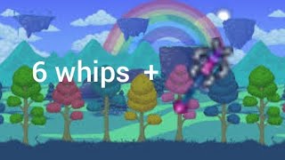 no hit daytime master mode EOL with blade staff and 6 whips whip stack on mobile terraria [upl. by Nydroj]