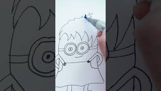 How to draw Minion Joy Inside Out 2 shorts drawing [upl. by Bock594]