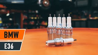 How to change spark plug on BMW E36 TUTORIAL AUTODOC [upl. by Ludba642]