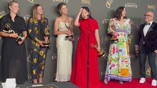 Awkwafina and Quiz Lady producers Best TV Movie 2024 Emmys press room interview [upl. by Arahahs]