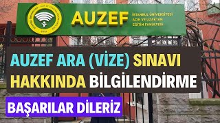 İstanbul Üni Aöf AUZEF Ara Sınav Bilgilendirme Ara Sınavla İlgili Genel Bilgiler [upl. by Rotce633]