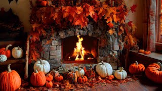 Cozy Autumn Fireplace Sounds 8h  Relaxing Autumn Ambience  Halloween Ambience [upl. by Karole]