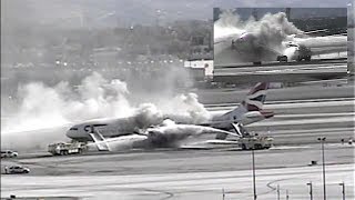 Extended Footage British Airways Engine Fire at McCarran Airport September 2015 [upl. by Suk64]