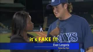 Evan Longoria catches a baseball and saves a reporters life but ITS FAKE Here is why i think so [upl. by Inavoj]