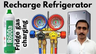 R600a gas charging Complete process step by step how to use Disposable cylinder of R600a [upl. by Philippe]