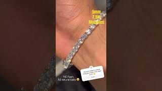 Stunning 5MM Tennis chain Moissanite bracelet 20 seconds of sparkle Harlem Bling tennisbracelet [upl. by Ydnes813]