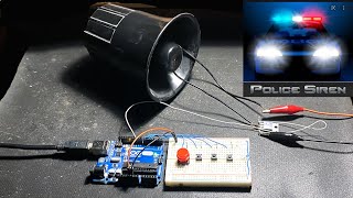 Arduino Police Siren HORN MANUAL PHASER YELP WAIL Sounds  TEST PROJECT [upl. by Sirapal]