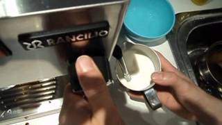 Frothing milk with Rancilio Silvia  microfoam [upl. by Latricia696]